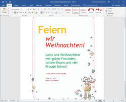 Einladung Zur Weihnachtsfeier Word Vorlage Download Computer Bild