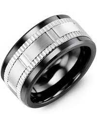 Men S Wide Eternity Grooved Wedding Band Black Diamond Wedding Bands Moonstone Engagement Ring Rose Gold Rose Gold Engagement Ring Vintage