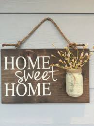 Porch Decor Home Sweet Home Rustic Front Door Sign Decor Etsy Home Decor Signs Mason Jar Sign Vintage Home Decor