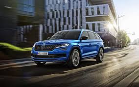 Download Wallpapers 4k Skoda Kodiaq Rs Road 2019 Cars Crossovers Blue Kodiaq Motion Blur Skoda For Desktop Free Pictures For Desktop Free