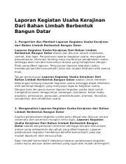 We did not find results for: Laporan Kegiatan Usaha Kerajinan Dari Bahan Limbah Berbentuk Bangun Datar Laporan Kegiatan Usaha Kerajinan Dari Bahan Limbah Berbentuk Bangun Course Hero