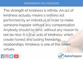 Paragraph On Kindness 100 150 200 To 300 Words For Kids Students And Children A Plus Topper