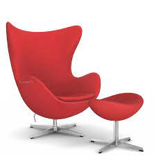40 w x 35 d x 36 h ottoman: Fritz Hansen Egg Chair Divina Divina 623 Red With Footstool By Arne Jacobsen 1958 Designer Furniture By Smow Com