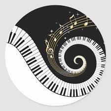 Piano Keys And Gold Music Notes Classic Round Sticker Zazzle Com Music Notes Music Notes Art Music Stickers