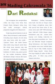 Contoh salam penutup di majalah dinding sekolah contoh salam redaksi di majalah dinding sekolah degree of comparison/comparison degree tips memaksimalkan umur baterai notebook/laptop 11 tips mudah perawatan komputer 14 tips eksis disekolah baru introducing one self leave takings greeting Mading 36 Tabloid Cakrawala 36