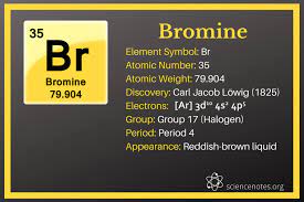 It is a halogen and has an atomic symbol br. Bromine Facts Atomic Number 35 And Element Symbol Br