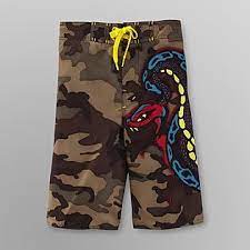 Kmart Sp13 Camo Snake Boys Swim Swim Trunks Joe Boxer
