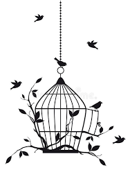 Free Birds Vector Free Birds With Open Birdcage Vector Background Ad Vector Birds Free Background Bi Birdcage Tattoo Bird Drawings Bird Stencil