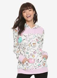 Pusheen Pastel Colorblock Girls Hoodie Harajuku Outfits Hoodie Girl Pusheen Hoodie