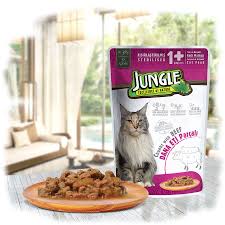 Jungle Pouch Sterilised Biftekli Yas Kisirlastirilmis Kedi Mamasi 100 Gr Kedi Yas Mamalari Jungle