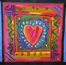 3rd Grade Peter Max Hearts With Images Valentines Art Lessons Valentine Art Projects Heart Art Lesson