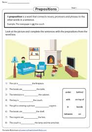 Using the relationship between addition and subtraction (e.g., knowing that 8 + 4 = 12, one knows 12. Prepositions And Prepositional Phrases Worksheets Preposition Worksheets Preposition Worksheets Kindergarten Prepositions