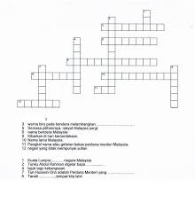Pelbagai Teka Silang Kata Bahasa Melayu Sekolah Rendah Tahap 1 Yang Words Crossword Puzzle Crossword
