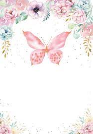 Pink Glitter Butterfly Birthday Invitation Template Free Greetings Island Butterfly Birthday Invitations Butterfly Birthday Butterfly Baby Shower