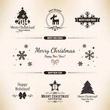 Free Vector Vintage Label Card Merry Christmas Logo Design Elements Illustration New Year Symbols Business Christmas Cards Holiday Logo