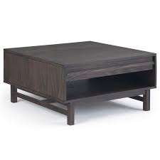 The table is 36 inch in diameter, large enough for a several people to enjoy. Simpli Home Tabler 36 Square Storage Coffee Table In Driftwood Axctab 02