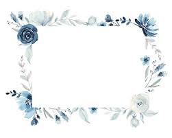 Blue And White Frames And Wreaths Navy Blue Floral Frames Etsy Watercolor Moon Blue Wreath Floral