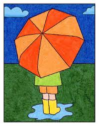 Draw the handle of the umbrella. How To Draw An Umbrella Art Projects For Kids