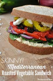 Skinny Mediterranean Roasted Vegetable Sandwich Recipe Healthy Recipes Food Vegetarian Recipes
