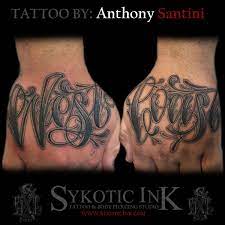 Basically, they can do any tattoo style and cater to customised designs as well. West Coast Lettering Hands Tattoo Black Tattoos Ink Tattoo West Coast Tattoo