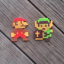 Super Mario Bros Mario The Legend Of Zelda Link Perler Beads Diy Perler Beads Perler Bead Art Bead Sprite
