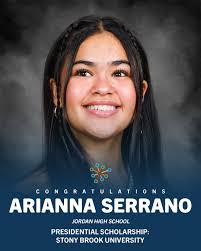 💰 Scholars securing the dollars! 💰 Congratulations to Arianna Serrano of  Jordan High School — awarded the Presidential Scholarship to Stony Brook  University, totaling $52,000! Smart choices. Big rewards. Future unlocked.  🎓🔓 #