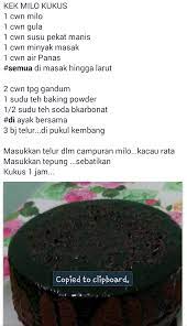Yang kek milo viral 3 bahan tu sis tak berapa yakin nak buat. Kek Milo Kukus Cikteratainour79