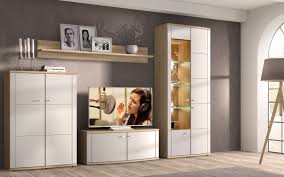 Moderne wohnwände gibt es in den unterschiedlichsten materialien, oberflächen und fronten. Rmi Siena Moderne Wohnwand Sonoma Eiche Weiss Individuell Mobelmeile24