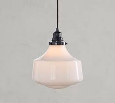 Custom Schoolhouse Milk Glass Cord Pendant Pottery Barn