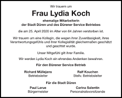 The name lydia is a girl's name of greek origin meaning woman from lydia. Traueranzeigen Von Frau Lydia Koch Aachen Gedenkt