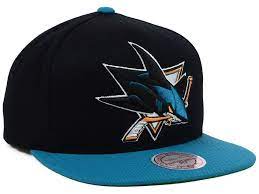 San Jose Sharks Mitchell Ness Nhl Xl Logo 2tone Snapback Cap Xl Logo Shark Hat Snapback
