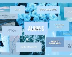 Download for free 65+ baby blue aesthetic wallpapers. Blue Aesthetic Laptop Desktop Wallpaper Etsy
