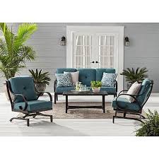 Member S Mark Harbor Hill 4 Piece Deep Seating Set Cast Lagoon Sam S Club Deep Seating Patio Furniture Sets Outdoor Furniture Sets