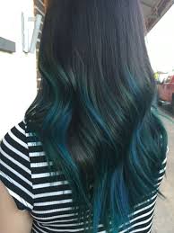 Balayage Black And Turquoise Hair Beautiful Blue And Green Balayage By Brigitte Schwartz Hair Styles Blue Hair Blue Ombre Hair