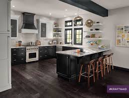 Kraftmaid With Open Shelving Peninsula Seating And Plenty Of Counter Space This Kitchen Is As Pract Kraftmaid Kitchens Kraftmaid Kraftmaid Kitchen Cabinets
