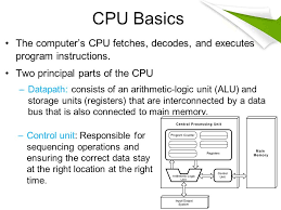 An arithmetic logic unit (alu) represents the fundamental building block of the central processing unit of a computer. Lecture 12 Today S Topics Cpu Basics Registers Alu Control Unit The Bus Clocks Input Output Subsystem Ppt Download