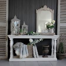 Large Grey Wash Console Table Foyer Decorating Decor Store Design Interior