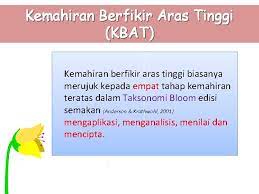 Kemahiran berfikir dan tenaga manusia. Kemahiran Berfikir Aras Tinggi Kbat Ahli Kumpulan V