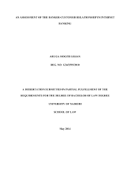 If you have an existing u.s. Pdf An Assessment Of The Banker Customer Relationship In Internet Banking A Dissertation Submitted In Partial Fulfillment Of The Requirements For The Degree Of Bachelor Of Law Degree University Of Nairobi School Of