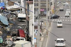 Here's the town of kesennuma, also in miyagi, days after the 2011 tsunami, followed by how it looked last february. The 2011 Japanese Tsunami In Pictures Then And Now