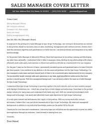 Sales Manager Cover Letter Sample | Free Download