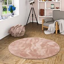 Dieser ultraweiche und flauschige teppich ist für seinen gemütlichen und zeitlosen. Luxus Hochflor Shaggy Teppich Velvet Altrosa Rund