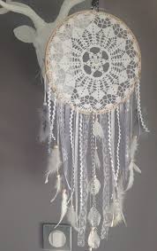 Attrape Reves En Dentelle Et Plumes Paillettes Capteurs De Reves De Napperon Attrape Reve Craft