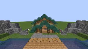 In the second row, there should be 3 dark prismarine blocks. Dark Prismarine And Oak Small House Minecraft Map