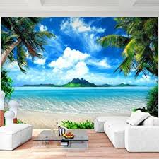 Fototapete Strand Meer Palmen 396 X 280 Cm Vlies Wand Tapete Wohnzimmer Schlafzimmer Buro Flur Dekoration Wandb Fototapete Tapeten Wandbilder Fototapete Strand