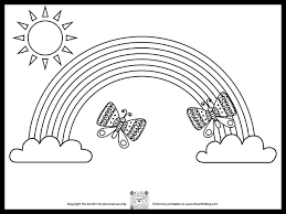 The simple design will help them work on their fine motor skills. Free Printable Butterflies Dancing Over The Rainbow Coloring Page The Art Kit