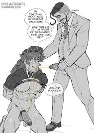 Rule 34 Dev - 2boys bara bdsm black_and_white bottomless bottomless_male  business_suit chairman_rose cock_ring cum drinking_urine gay gay_domination  greyscale human human_only kink leon_(pokemon) male malemale  male_dominating_male male_only monochrome ...