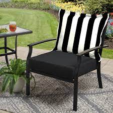 Better Homes Gardens Black Stripe 45 X 24 Outdoor Deep Seat Cushion Set Walmart Com In 2021 Outdoor Deep Seat Cushions Deep Seat Cushions Deep Seating