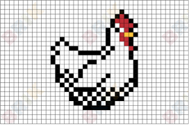 Chicken Pixel Art Pixel Art Pixel Art Pattern Pixel Drawing
