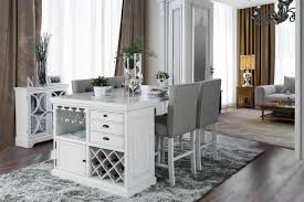 Homcom 37 modern wooden drop leaf kitchen island rolling cart with basket storage. Counter Height Dining Table As Kitchen Island Novocom Top